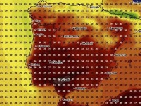 英国气象地图显示，42摄氏度的伊比利亚热弹将席卷英国和欧洲，南北分裂